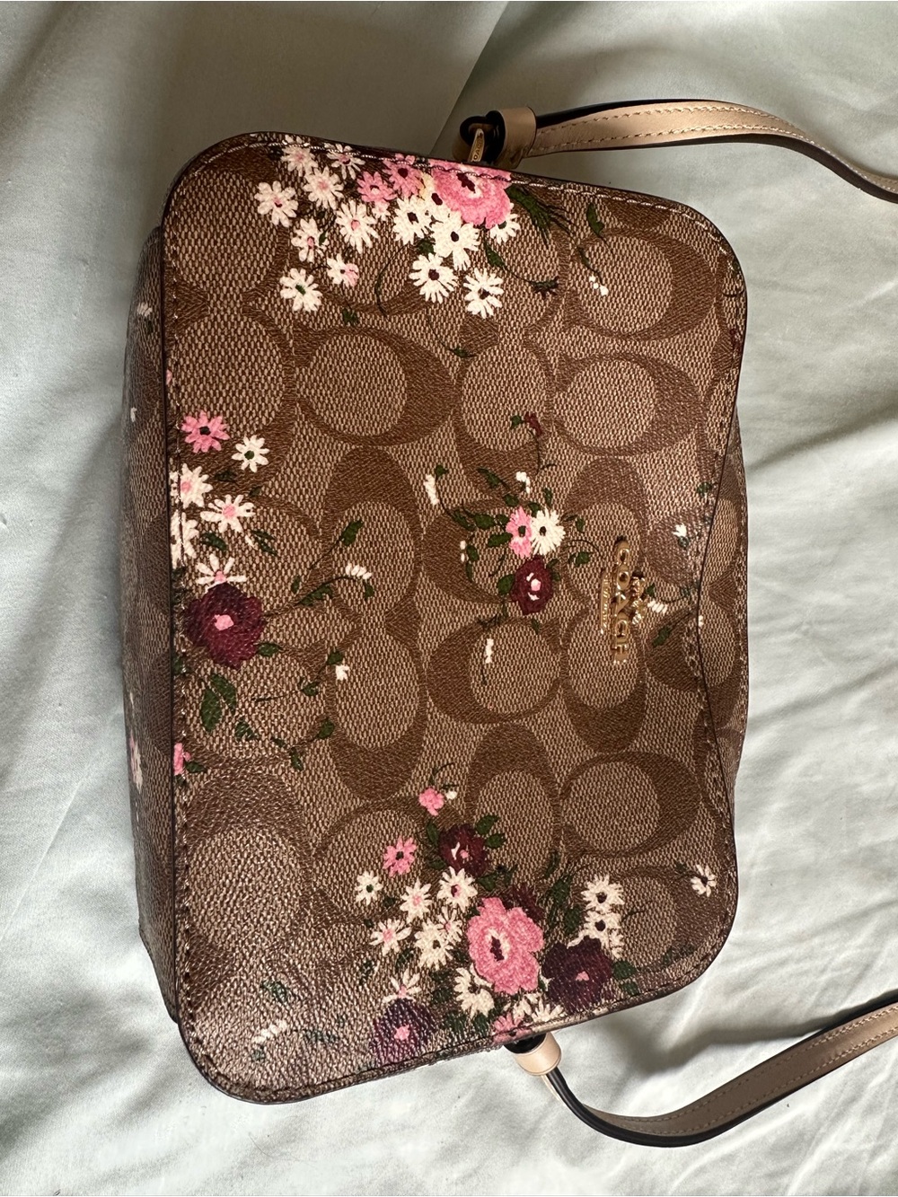 Coach Brown Floral Signature Crossbody Bag